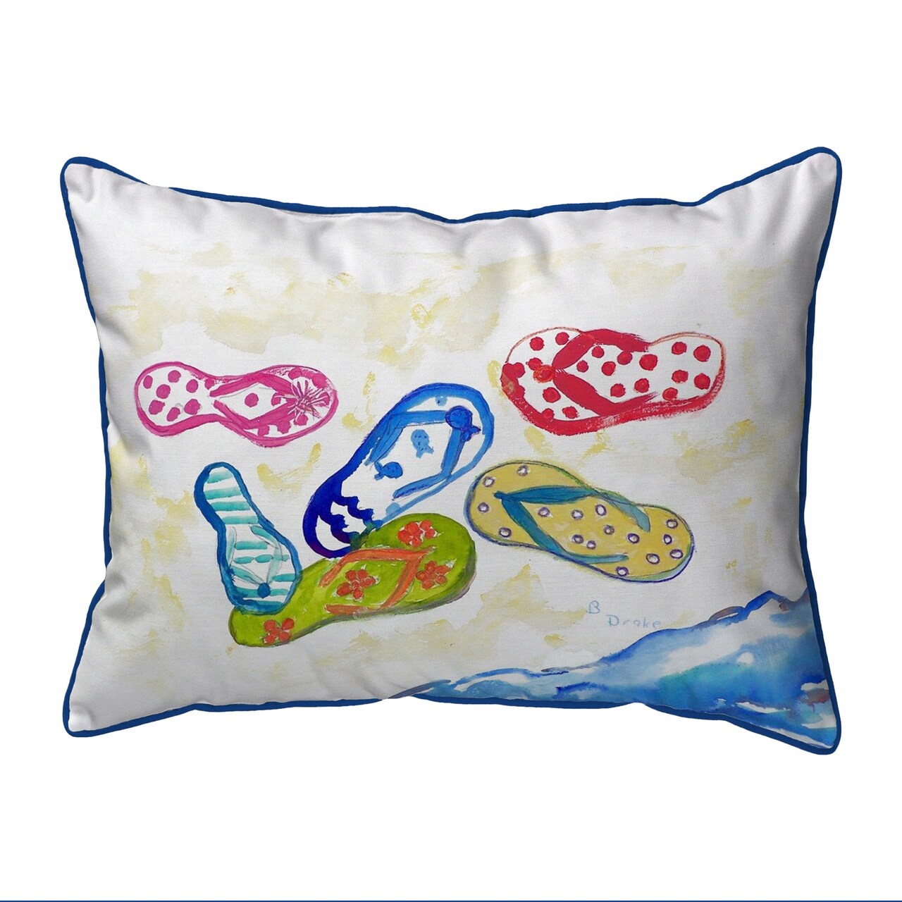 Betsy Drake Six Flip Flops Extra Large 20 X 24 Indoor / Outdoor Pillow